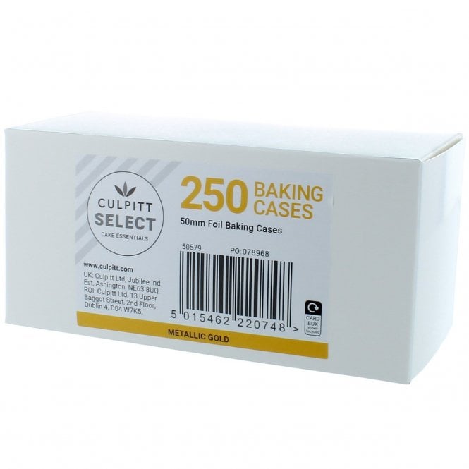 Culpitt 250 Select Foil Baking Cases - Gold