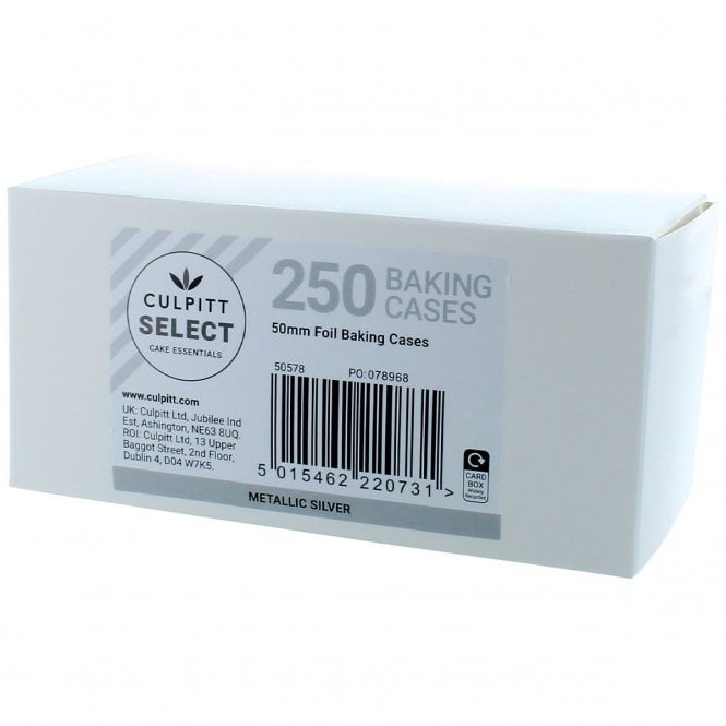 Culpitt 250 Select Foil Baking Cases - Silver