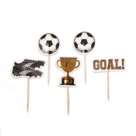 12 Double Sided Football Themed Cupcake Picks