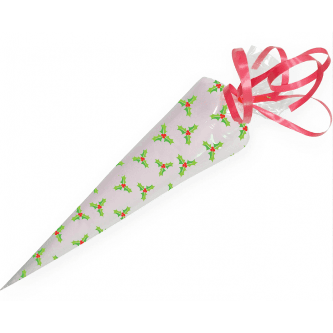 Anniversary House Cone Treat Bags - Christmas Holly