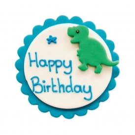 Dinosaur Happy Birthday Sugarcraft Plaque
