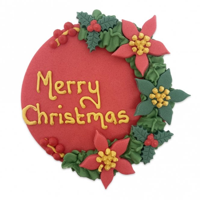 Anniversary House Festive Foliage Plaque Sugar Topper