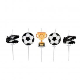 Football Party Pick Candles Set of 5