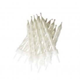 Pearlescent Candles White with Holders