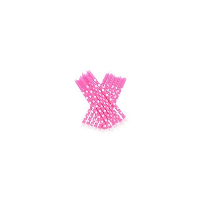 Anniversary House Polka Dot Tall Candles Pink with Holders
