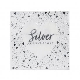 Silver Anniversary Lunch Napkins - 16 Pack