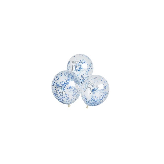 Blue "Ready To Pop!" Confetti Balloons 