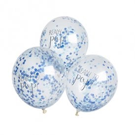 Blue "Ready To Pop!" Confetti Balloons 