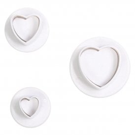 Heart Plunger Cutter 3 Piece Set