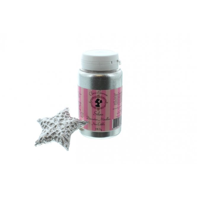 Claire Bowman Cake Lace Metallic Lustre Dust Silver