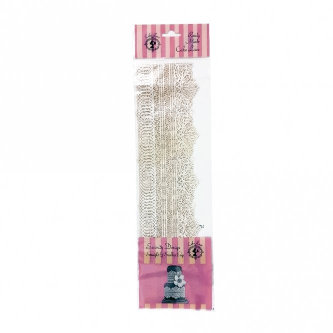 Claire Bowman Cake Lace Straight & Scallop Edge Ready Made Serenity