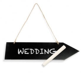 Large Wooden Blackboard Arrow with Chalk Plaque