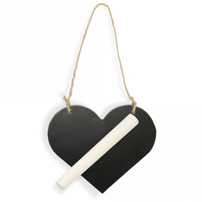 Club Green Love Heart Wooden Blackboard with Chalk 95 x 50mm