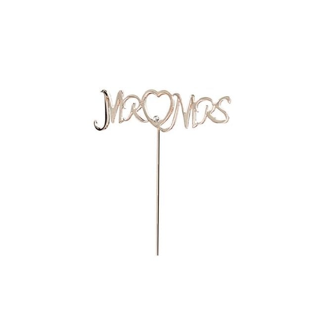 Club Green Rose Gold Mr & Mrs Cake Topper