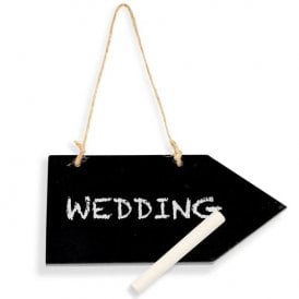  Small Wooden Blackboard Arrow Plaque with Chalk 