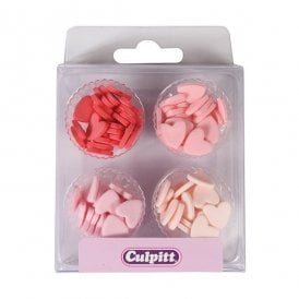 100 Mini Heart Sugar Decorations