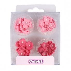 100 Pink Mini Flower Sugar Decorations