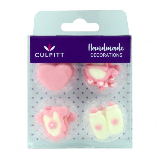 Culpitt 12 Baby Pink Sugar Decorations