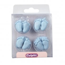 12 Blue Feet Sugar Decorations