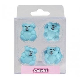 12 Cute Blue Bear Sugar Decorations