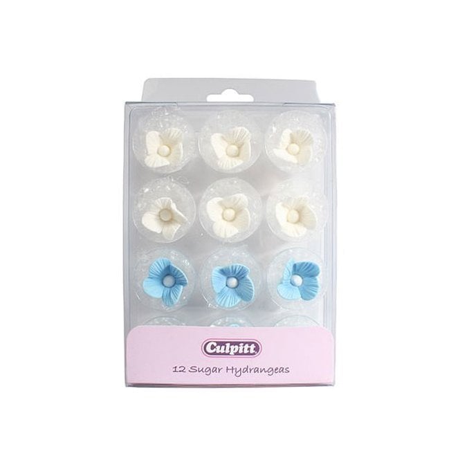 Culpitt 12 Sugar Hydrangea Flowers Blue and White