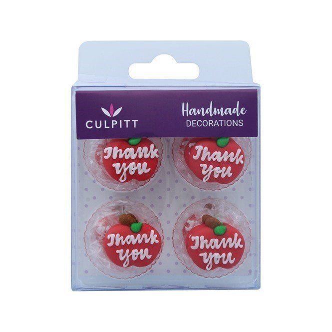 Culpitt 12 Thank You Apple Teacher Sugar Decorations