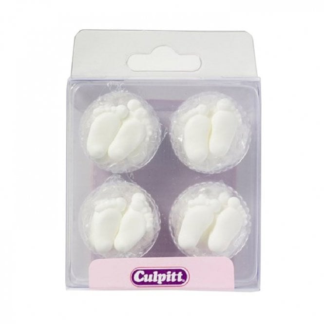 Culpitt 12 White Feet Sugar Decorations