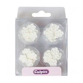 48 White Mini Blossoms Sugar Decoration