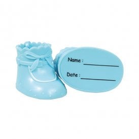 Blue and White Baby Booties