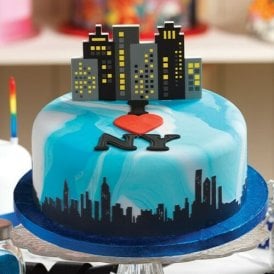City Skyline Pic Hard Sugar Cake Topper