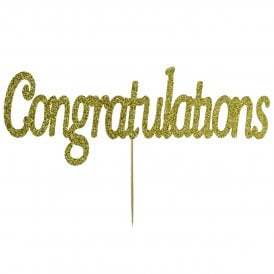 Congratulations Topper - Gold Glitter
