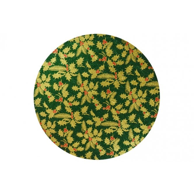 Culpitt Green Holly Cake Drum 10 inch Round
