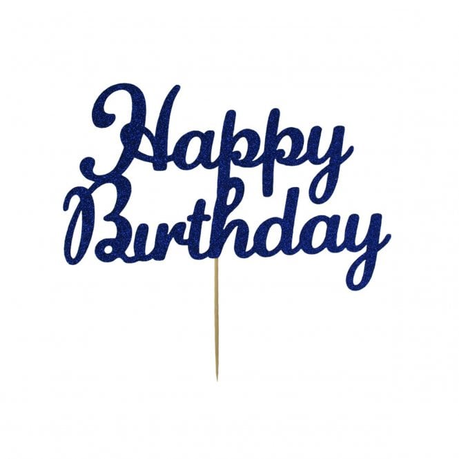 Culpitt Happy Birthday Blue Glitter Cake Topper 