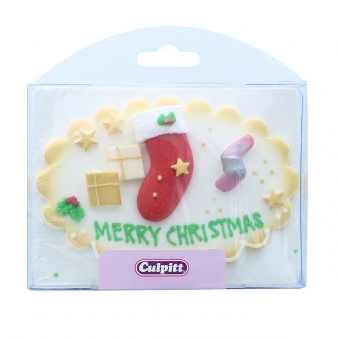 Culpitt Merry Christmas Sugar Plaque Stocking