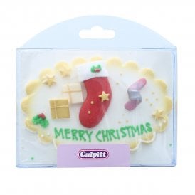 Merry Christmas Sugar Plaque Stocking