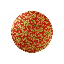 Red Holly Cake Drum 8 inch Round