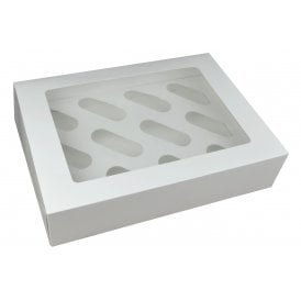 White 12 Hole Cupcake or Muffin Box 25 Pack 