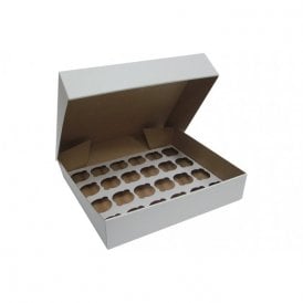 White 24 Hole Cupcake Boxes 5 Pack