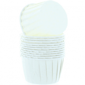 White Baking Cups - Bulk Pack Of 100 Cake Decorating Cupcake Cases