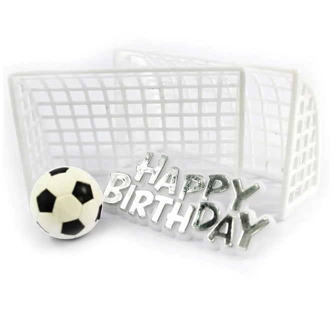 Football Goalpost and Ball Set - Silver Happy Birthday