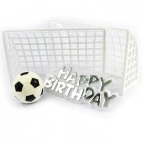 Football Goalpost and Ball Set - Silver Happy Birthday
