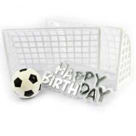 Football Goalpost and Ball Set - Silver Happy Birthday