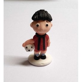 Football Player Black Hair and Ball Edible Cake Topper