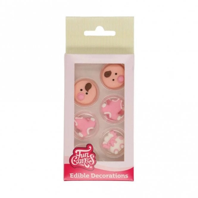 Fun Cakes Baby Pink Sugar Decorations - Set Of 12