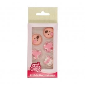 Baby Pink Sugar Decorations - Set Of 12