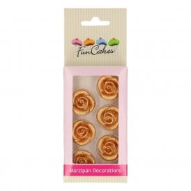 Bronze Gold/Rose Gold Roses Decorations Set Of 6