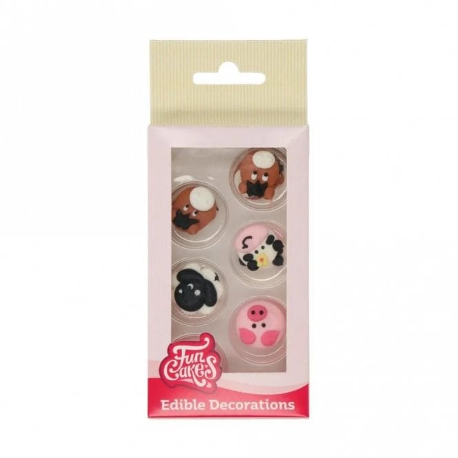 Fun Cakes Farm Animals Sugar Decorations - Set Of 12
