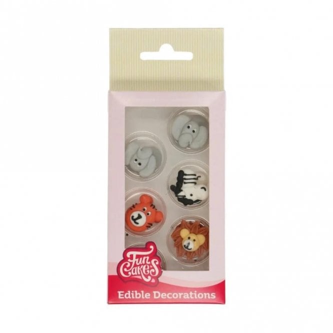 Fun Cakes Safari Animals Sugar Decorations Set Of 12