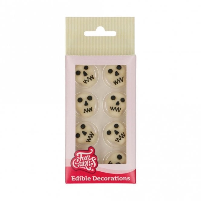 Fun Cakes Skulls Edible Decorations Set of 8 