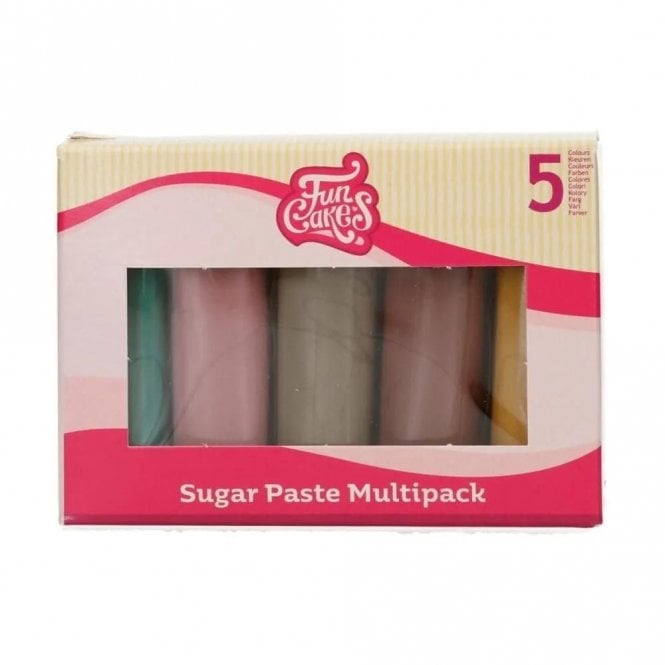 Fun Cakes Sugarpaste Multipack 5 x 100g - Earth Tones